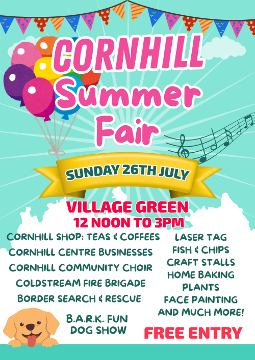 Cornhill Summer Fair - Sunday, 26th July - 12noon to 30pm